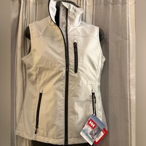 Helly Hansen Women's Light Grey Waterproof Crew Vest with Black Zippers
